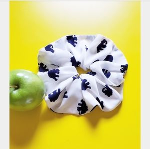 HANDMADE BLUE ELEPHANT PATTERN SCRUNCHIE